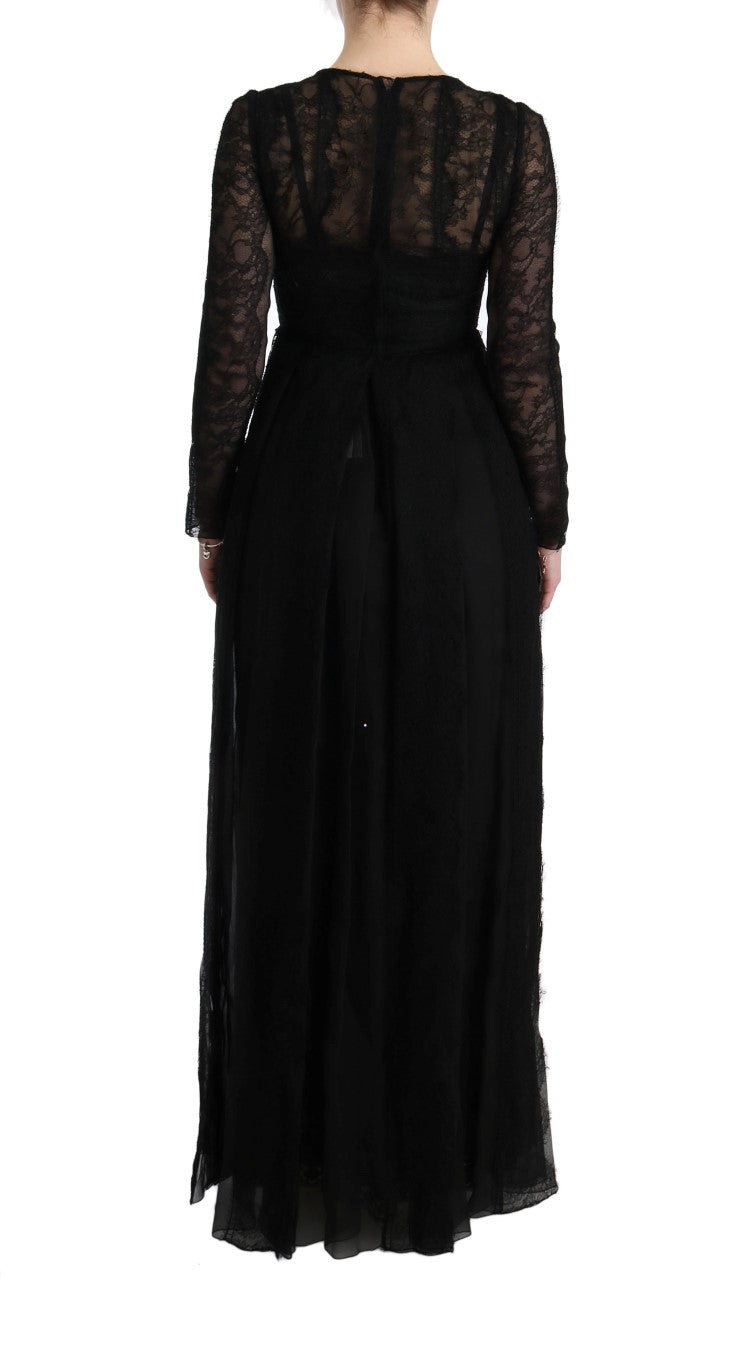 Dolce &amp; Gabbana robe fourreau noire à manches longues