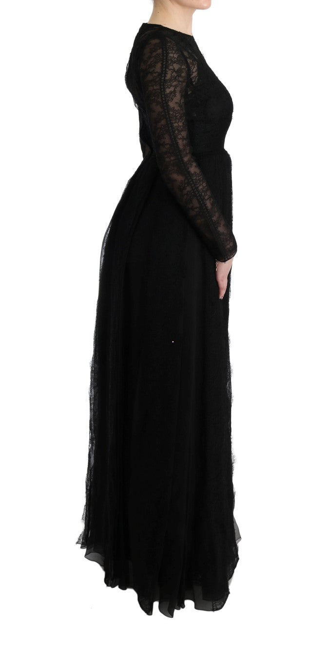 Dolce &amp; Gabbana robe fourreau noire à manches longues