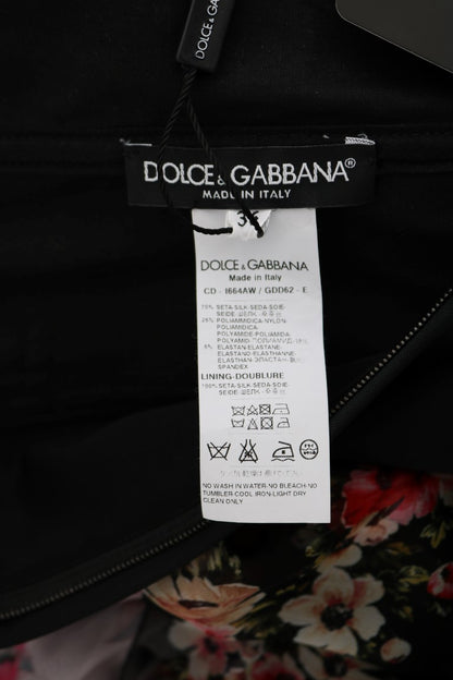 Robe droite à fleurs Dolce &amp; gabbana en soie mélangée multicolore