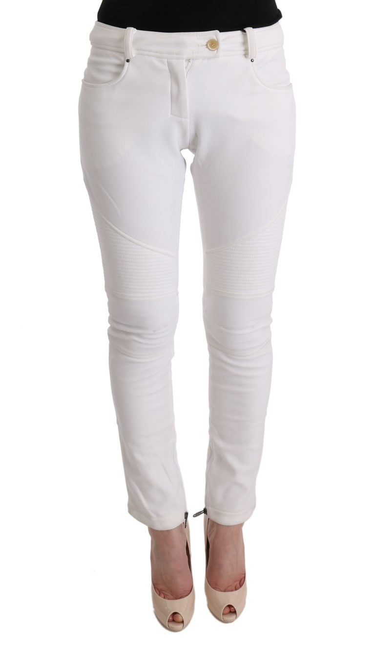 Ermanno scervino pantalon slim en coton blanc