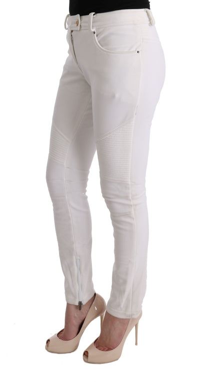 Ermanno scervino pantalon slim en coton blanc