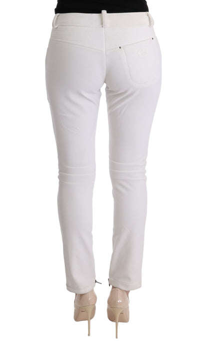 Ermanno scervino pantalon slim en coton blanc