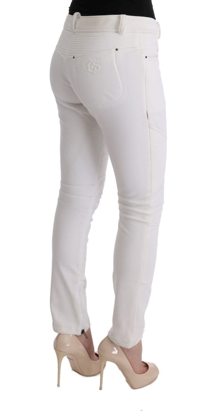 Ermanno scervino pantalon slim en coton blanc