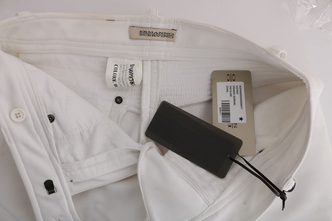 Ermanno scervino pantalon slim en coton blanc