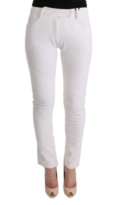 Ermanno scervino pantalon slim en coton blanc