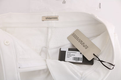 Ermanno scervino pantalon slim en coton blanc