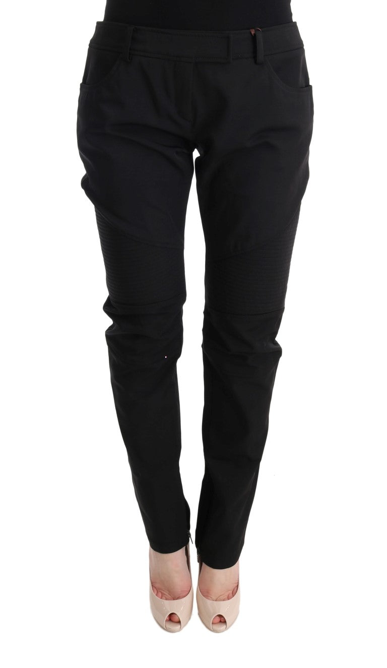 Pantalon slim fit en coton noir élégant Ermanno scervino