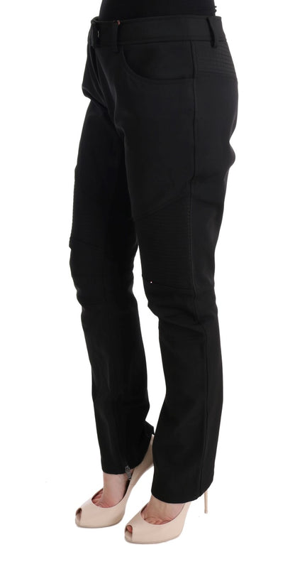 Pantalon slim fit en coton noir élégant Ermanno scervino