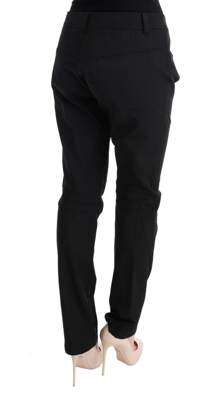 Pantalon slim fit en coton noir élégant Ermanno scervino