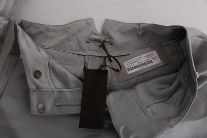 Ermanno scervino pantalon raccourci en soie gris