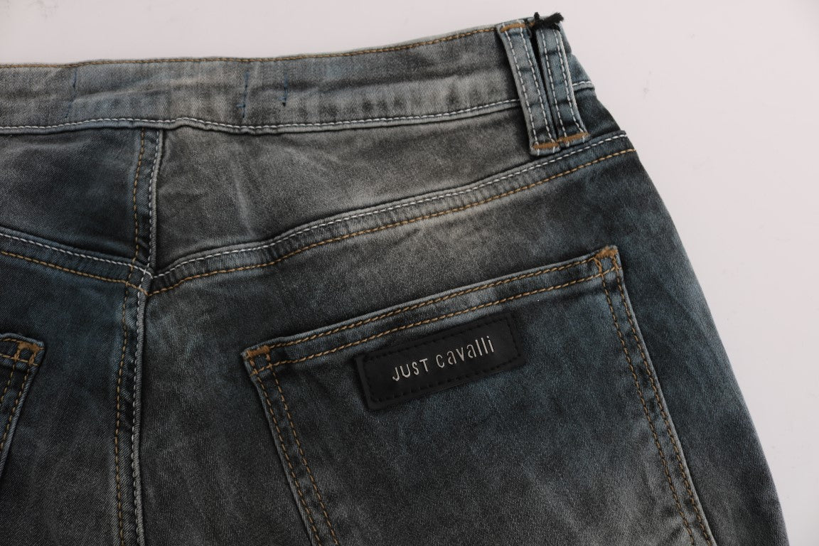 Jean slim Cavalli bleu délavé