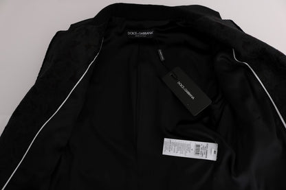 Dolce & gabbana black jacquard slim fit blazer