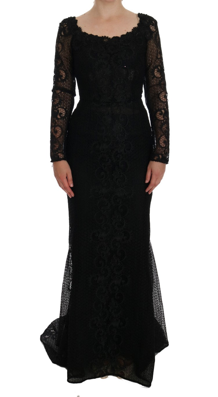 Dolce &amp; Gabbana - Robe longue fourreau noire pleine longueur