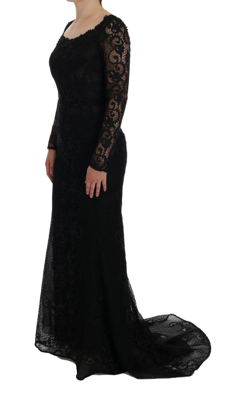 Dolce &amp; Gabbana - Robe longue fourreau noire pleine longueur