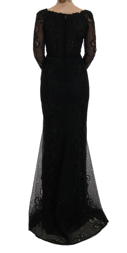 Dolce &amp; Gabbana - Robe longue fourreau noire pleine longueur