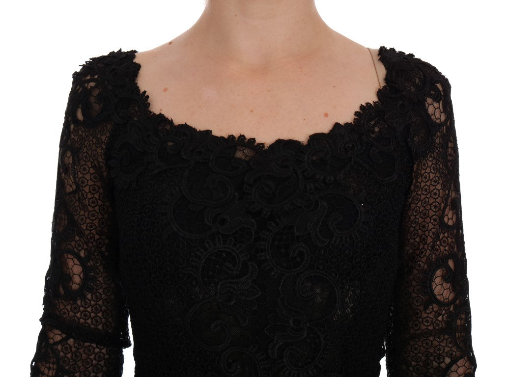 Dolce &amp; Gabbana - Robe longue fourreau noire pleine longueur