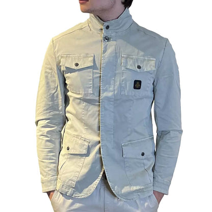 Refrigiwear Veste élégante en coton beige à quatre poches