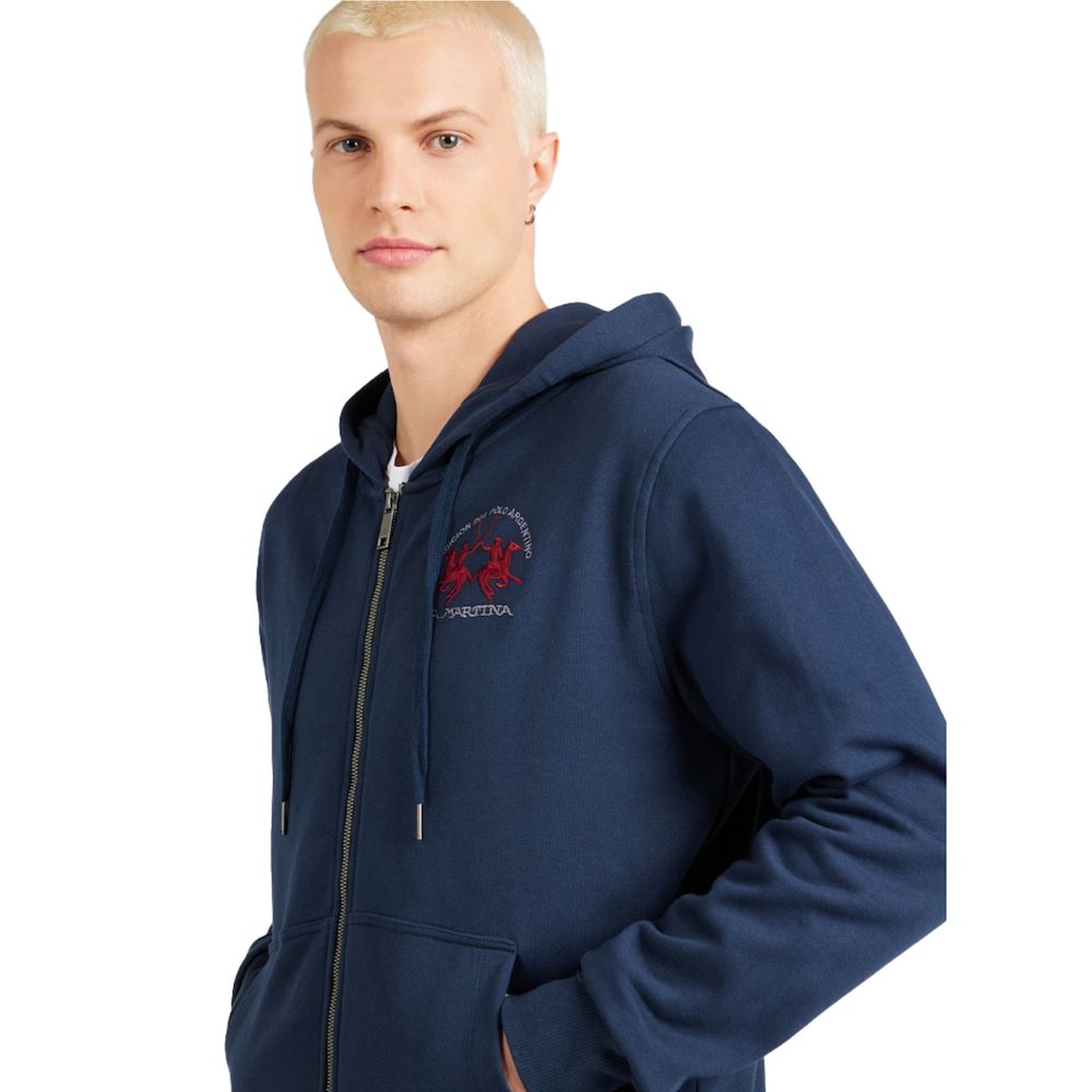 La Martina Elegant Full Zip Cotton Hoodie