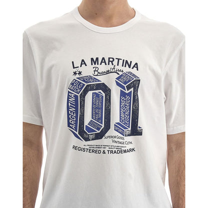 T-shirt en coton blanc équestre chic La Martina