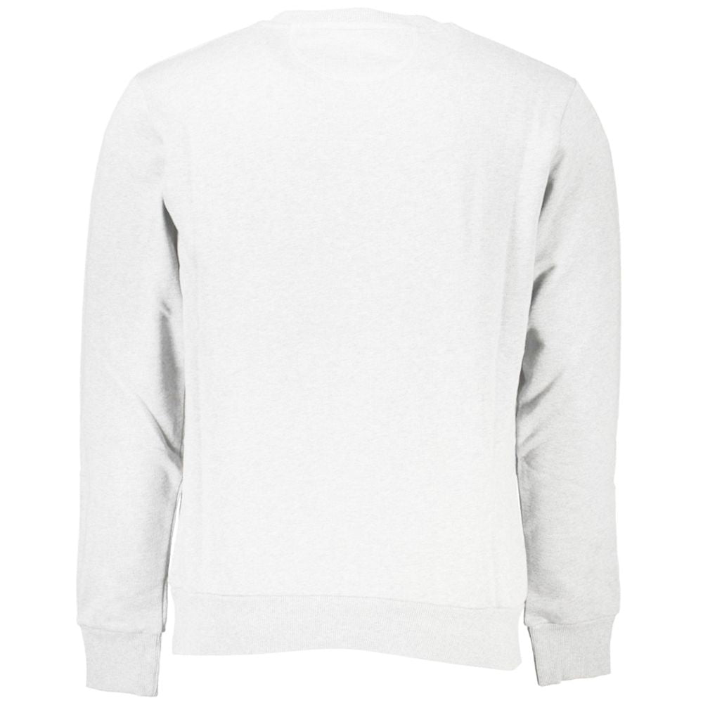 La Martina - Sweat-shirt élégant à col rond en coton blanc