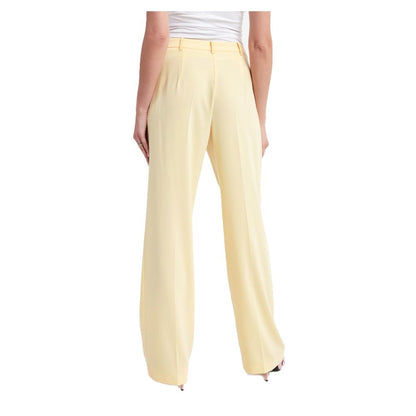 Patrizia Pepe Pantalon élégant en tissu lisse en jaune