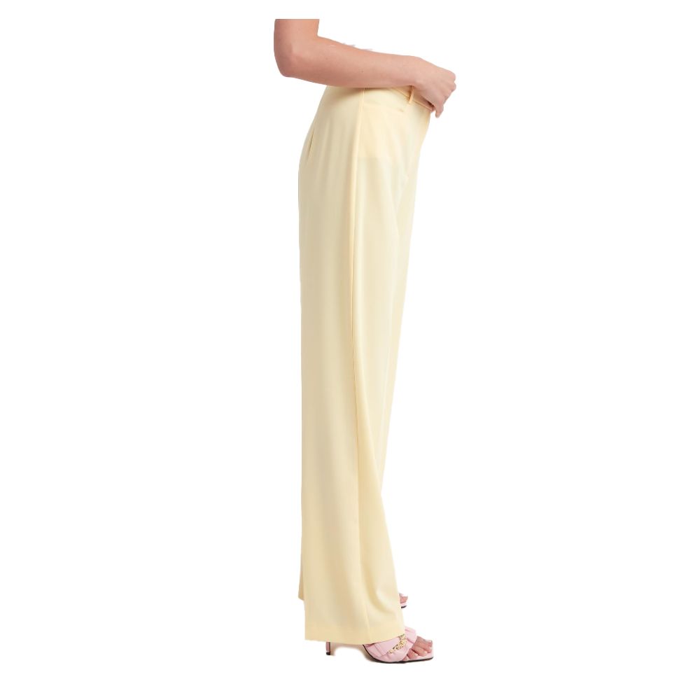 Patrizia Pepe Pantalon élégant en tissu lisse en jaune