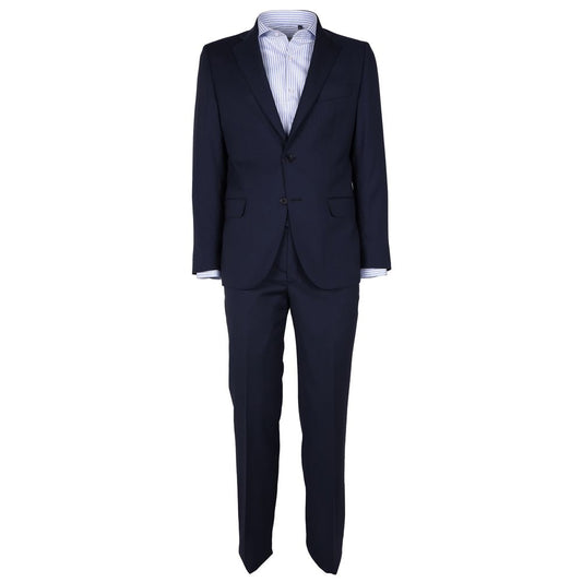 Costume élégant pour homme en laine vierge bleu marine Made in Italy