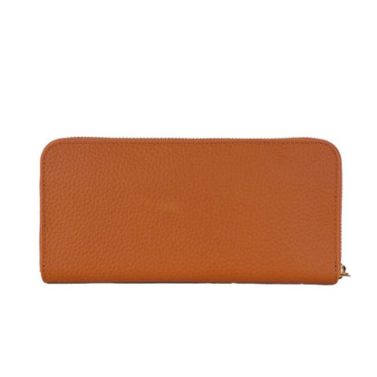 Baldinini Trend Elegante Cartera De Piel Naranja Con Cremallera