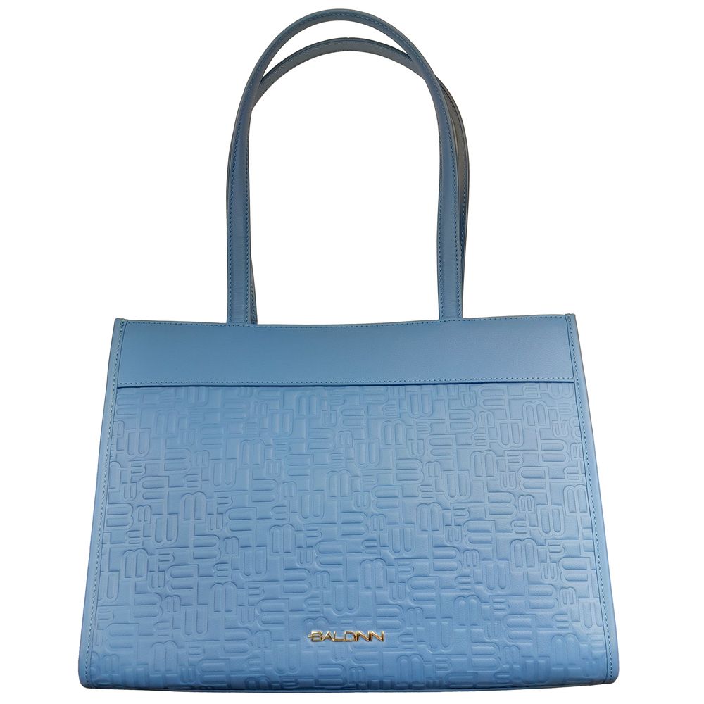 Baldinini Trend Sac shopping élégant bleu clair avec motif logo