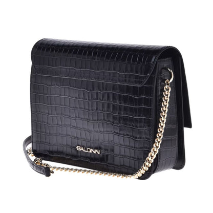 Baldinini Trend Elegant Python-Print Calfskin Shoulder Bag