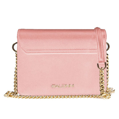 Bolso de mano Baldinini Trend Chic de piel de becerro rosa con correa de cadena