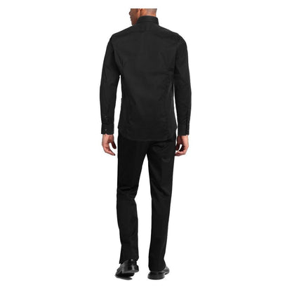 Aquascutum Elegant Black Cotton Shirt with Logo Embroidery