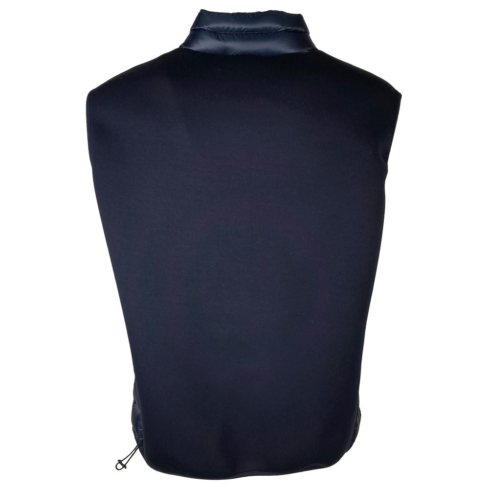 Gilet matelassé en nylon bleu foncé élégant Centogrammi