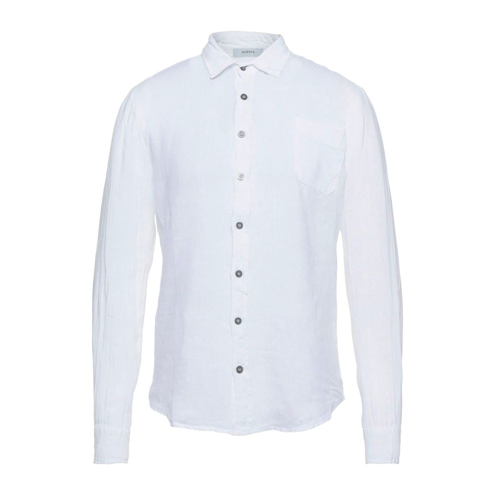 Alpha Studio Chemise élégante en lin blanc pour homme