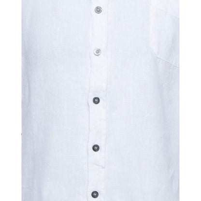 Alpha Studio Chemise élégante en lin blanc pour homme