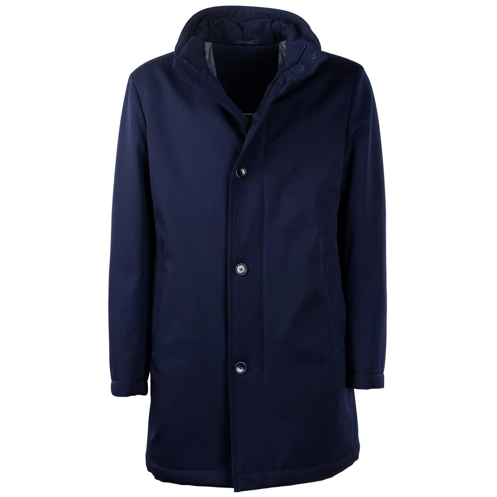 Manteau élégant en laine vierge bleue Storm System fabriqué en Italie