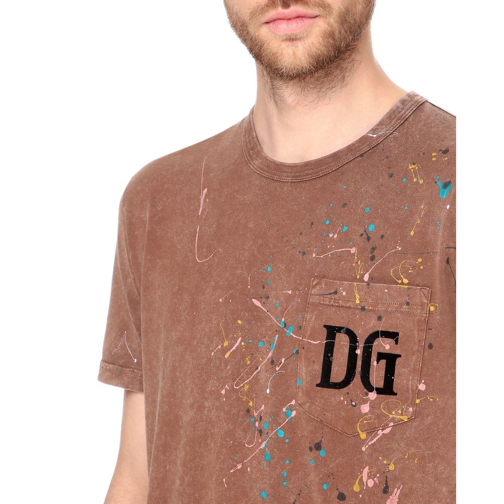 Dolce & Gabbana Embroidered Cotton Splatter Tee