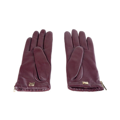 Guantes Cavalli Class Elegant Lady en cuero rojo vibrante