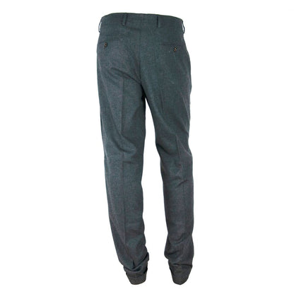 Made in Italy Elegante pantalón gris de invierno en mezcla de algodón