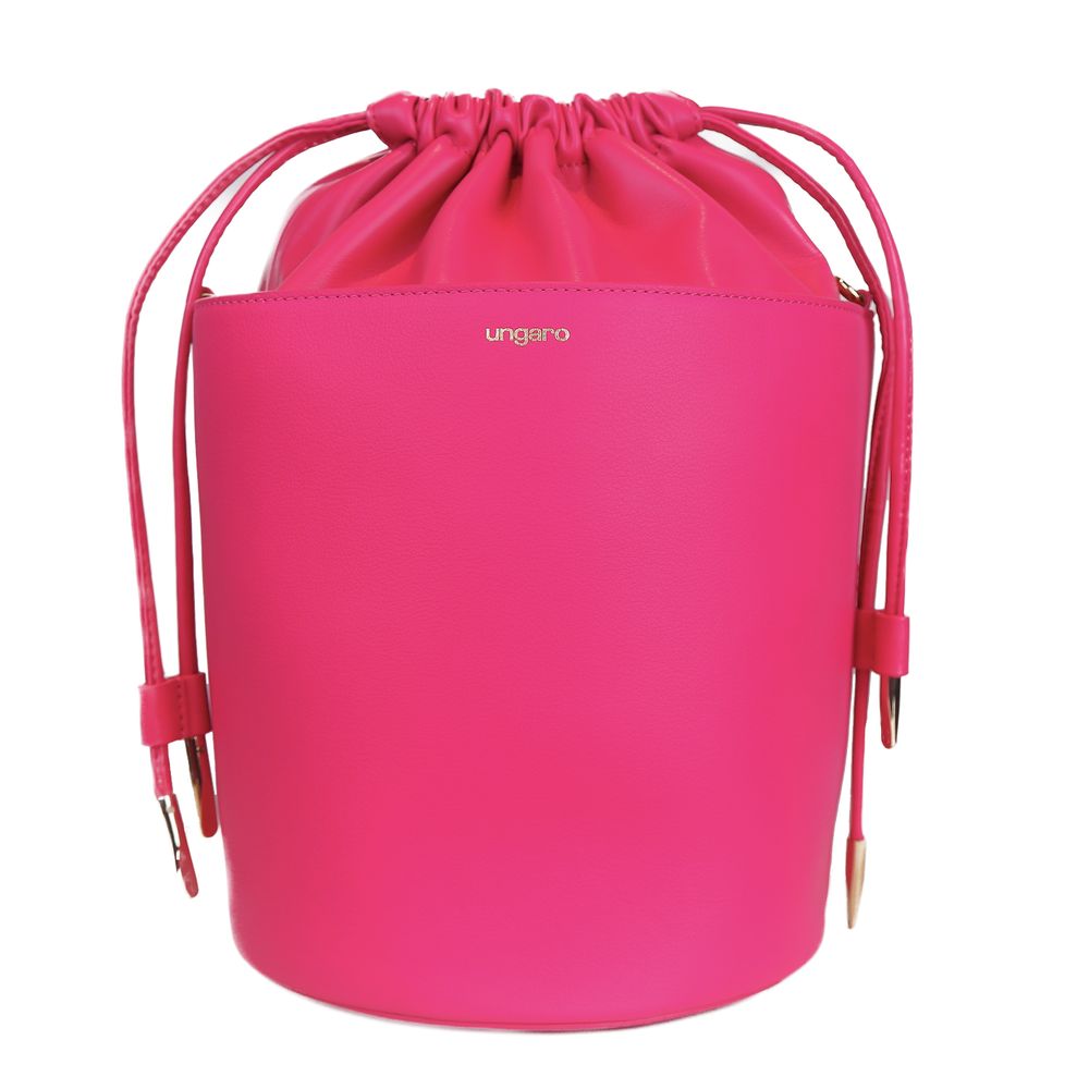 Bolso bombonera Ungaro de piel fucsia con logo en contraste