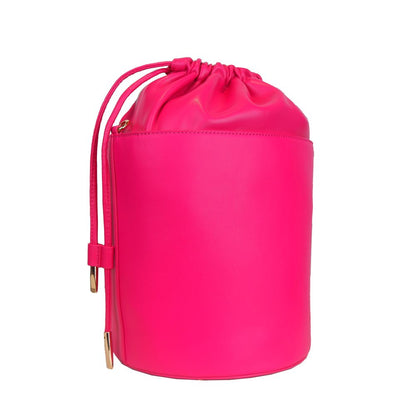 Bolso bombonera Ungaro de piel fucsia con logo en contraste