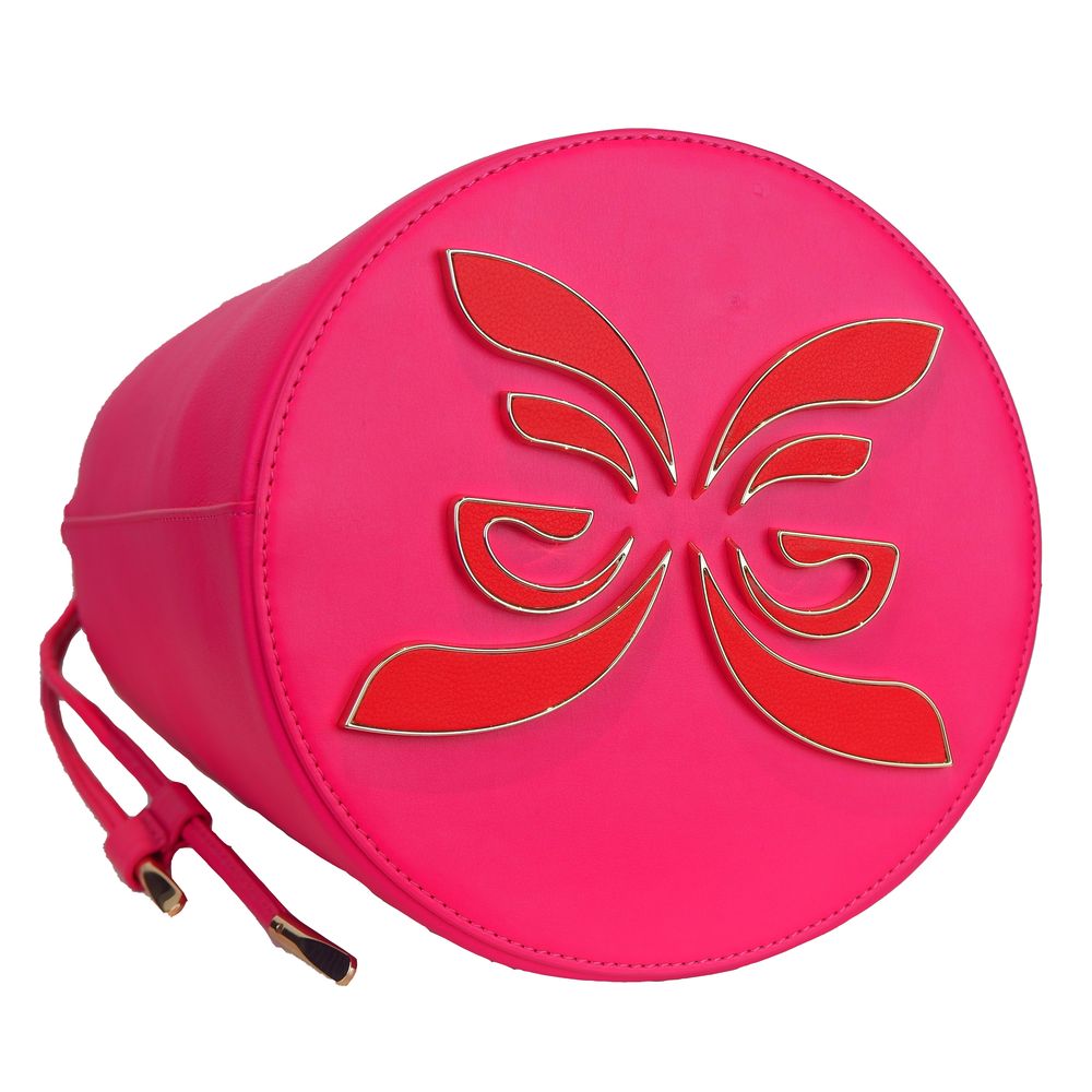 Bolso bombonera Ungaro de piel fucsia con logo en contraste