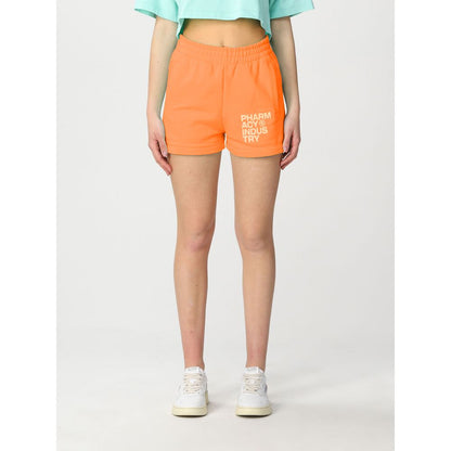 Short chic en coton orange avec logo de l'industrie pharmaceutique