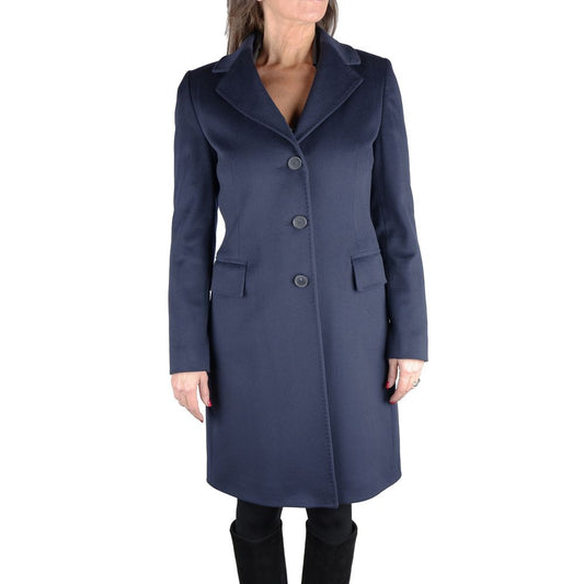 Manteau élégant en laine vierge bleue Made in Italy