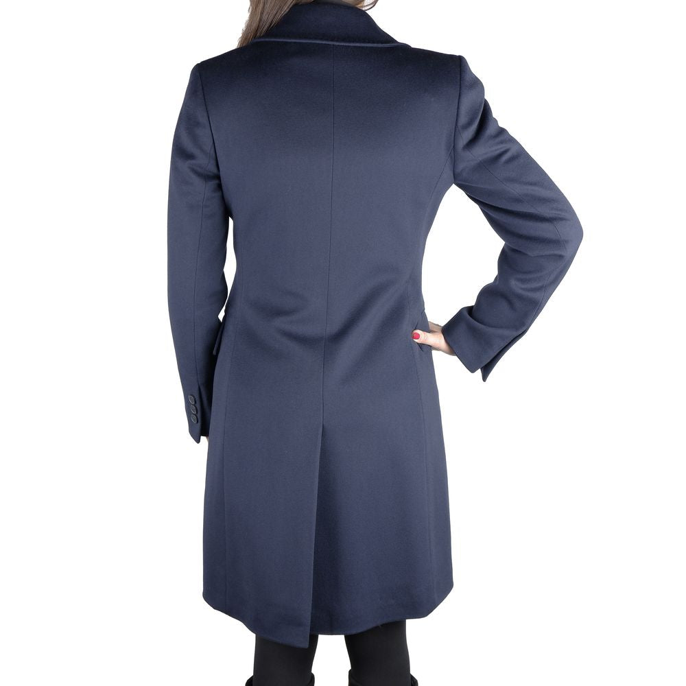 Manteau élégant en laine vierge bleue Made in Italy