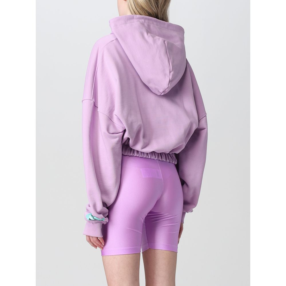 Sweat à capuche en coton violet pelucheux de l'industrie pharmaceutique avec fermeture éclair