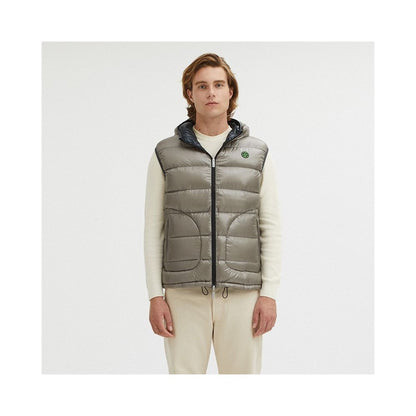 Gilet à capuche réversible en duvet d'oie Centogrammi en gris