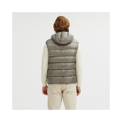 Gilet à capuche réversible en duvet d'oie Centogrammi en gris