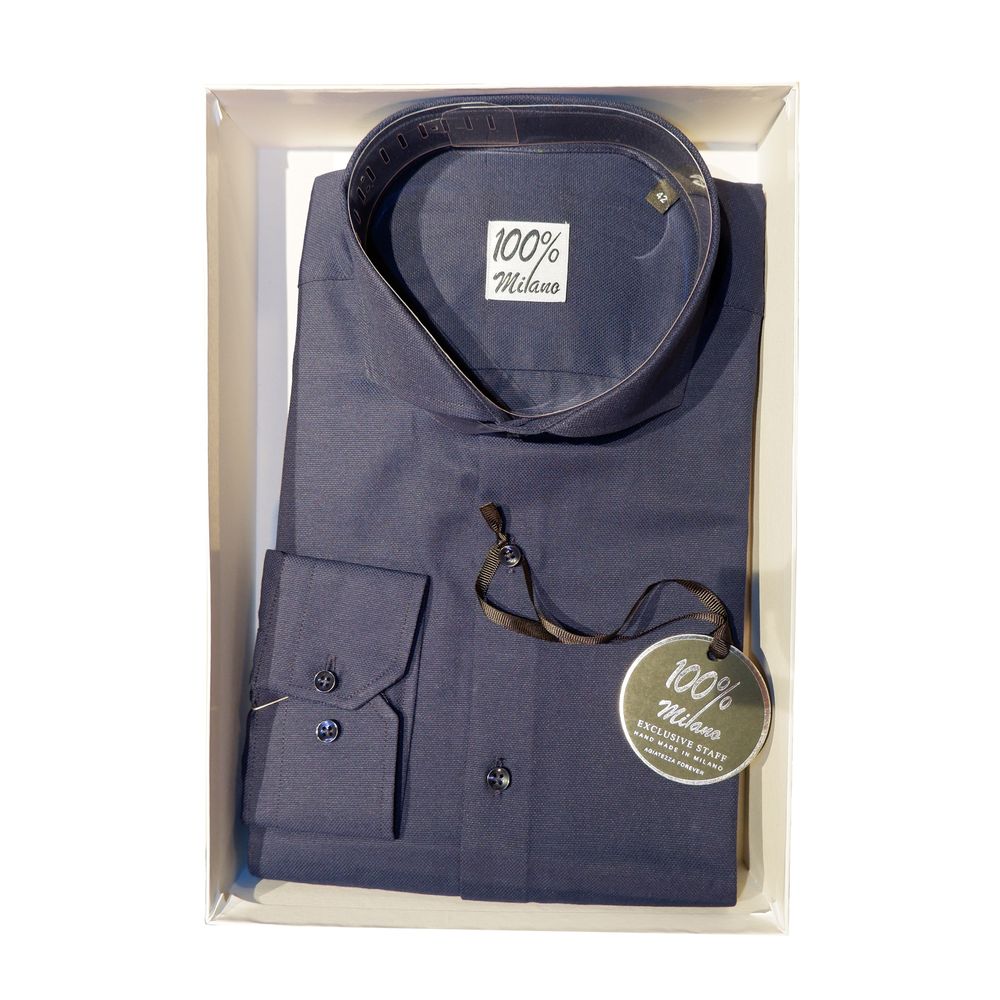 Chemise Oxford bleue élégante fabriquée en Italie pour homme