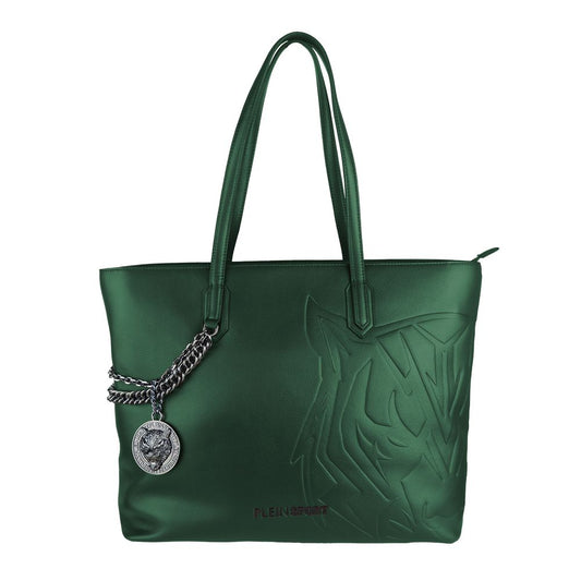 Sac à bandoulière Plein Sport Eco-Chic vert foncé avec détail chaîne